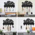 Mushroom Wall Mounted Coat Rack Wildflower Meadow Wood Key Hooks for Wall 11.8×7.9inch Black Key Holder Hanger Wall Art Decor with 5 Alloy Hooks f...