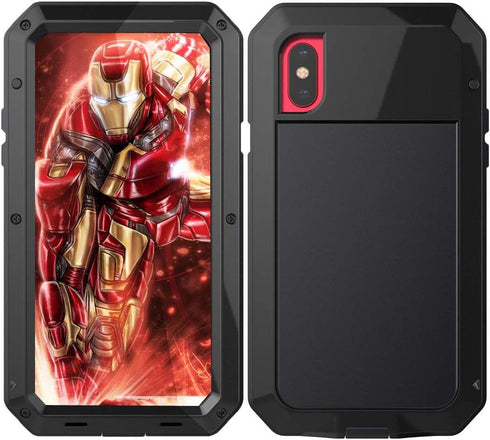 Marrkey for iPhone Xs Max Case,360 Full Body Protective Cover Heavy Duty Shockproof Tough Armour Aluminum Alloy Metal Case with Silicone Built-in ...