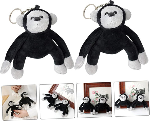 2pcs Orangutan Keychain Stuffed Monkey Plush Monkey Keyrings Gorilla Keychains Plush Animals Keychains for Backpacks Monkey Stuffed Animal Plush G...
