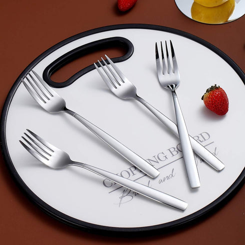 Berglander Dinner Forks of 6, Stainless Steel Modern Fork Set, Forks And Spoons Silverware, Spoons And Forks Set...