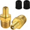 2pcs Brass Air Inflator Adapter, 1/4" NPT (M) to Standard Valve for Schrader (M) Tire Inflator Connector for Auto Tyre Valve Adapter for Presta Ai...