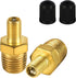 2pcs Brass Air Inflator Adapter, 1/4" NPT (M) to Standard Valve for Schrader (M) Tire Inflator Connector for Auto Tyre Valve Adapter for Presta Ai...