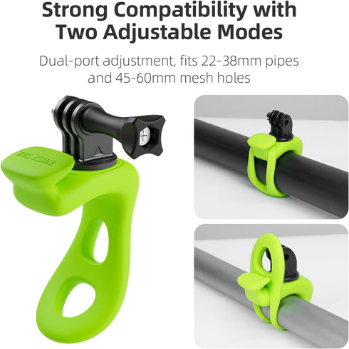 TELESIN Camera Flexible Mount 360 Strap Mount Wrap Band for GoPro Insta360 DJI Action Osmo Pocket Bike Motorcycle Handlebar Roll Bar Tube Clip Hol...