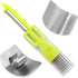 ZOCONE 3 PCS Stainless Steel Finger Guard Green Onion Cutter Shred Silk Knife Set, Kitchen Safe Steel Slicing Tool for Hands, Finger Protector Kni...