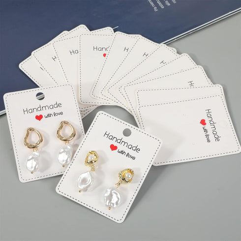 Femtindo 150 Pack Earring Cards for Jewelry Packaging DIY Earrings Holder Display Card with Bag for Studs Selling (White(Earring Card), 5x6.5cm)...