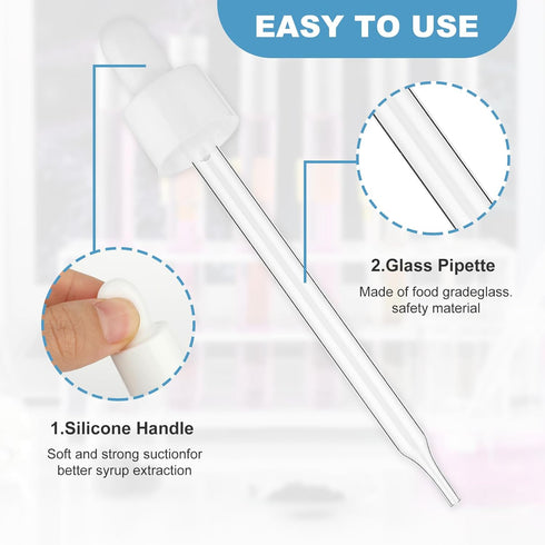 6PCS Glass Dropper Pipettes Beverage Mix Configurator Suitable Bubly SodaStream Drop Flavor Seltzer Flavor Drops for Sparkling Flavor SodaStream A...