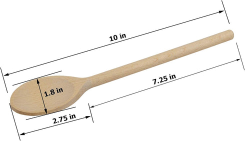 10 Inch Long Wooden Spoon Set by BICB | Natural Beechwood Mixing Spoons for Baking, Cooking & Stirring | Set of 12 Long Wooden Spoons | Cookware S...