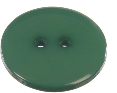 Mibo 100pcs Polyester Button - 2 Hole - Basic Round Top - Shiny Finish - 30L(19mm) - Green...