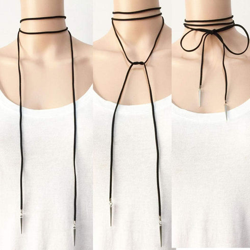 Boho Long Choker Necklace Black Wrap Hippie Necklaces Chain Velvet Necklace Jewelry for Women...