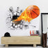 Supzone 3D Basketball Wall Sticker - Self-Adhesive Breakthrough Fireball Decor, Vinyl Removable Flying Basketball Art for Kids Bedroom Playroom Mu...
