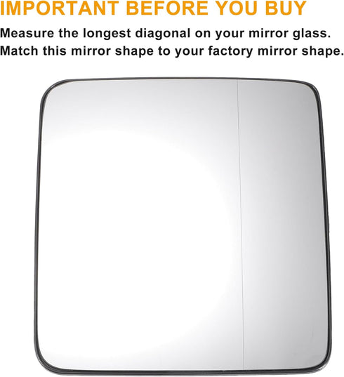 X AUTOHAUX Car Rearview Right Passenger Side Mirror Glass Replacement W/Backing Plate Heated for Jeep Wrangler JK 2018 for Jeep Wrangler 2011-2017...