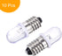 MECCANIXITY E10 Screw Base LED Bulb DC 6.3V 0.25W Round Top Mini Spot Light, Warm White Pack of 10...