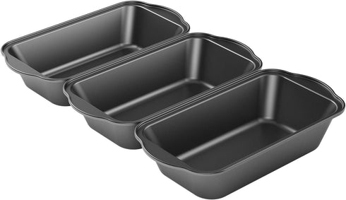 Tiawudi 3 Pack Nonstick Carbon Steel Baking Bread Pan, Large Loaf Pan, 9 1/2" x 5"...