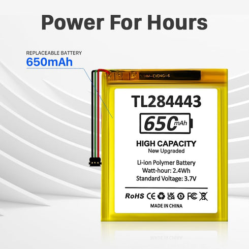 TL284443 Battery, 650mAh (2024 Upgraded) High Capacity Li-ion Polymer Replacement Battery for Nest Learning Thermostat 2nd 3rd, fit T3007ES,T3008U...