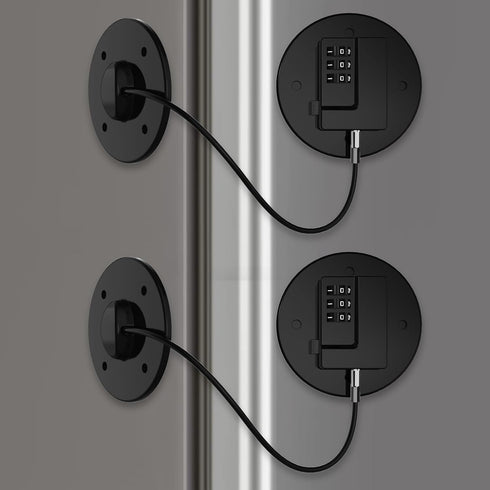 Refrigerator Lock for Kids, 2 Pack Fridge Lock Child Proof Cabinet Locks with Adhesive, Combination Child Safety Locks for Doors, Furniture, Kitch...