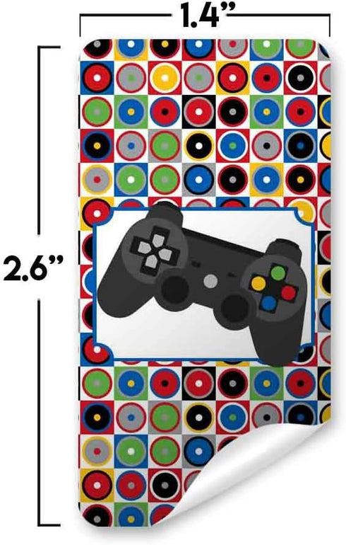 Game On! Video Gamer Birthday Party Mini Chocolate Candy Bar Sticker Wrappers for Kids, 45 1.4" x 2.6" Wrap Around Labels by AmandaCreation, Great...