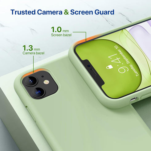 Miracase Compatible with iPhone 11 Phone Case, with Screen Protector, Liquid Silicone Gel Rubber Full Body Drop Protection Shockproof Cover Phone ...