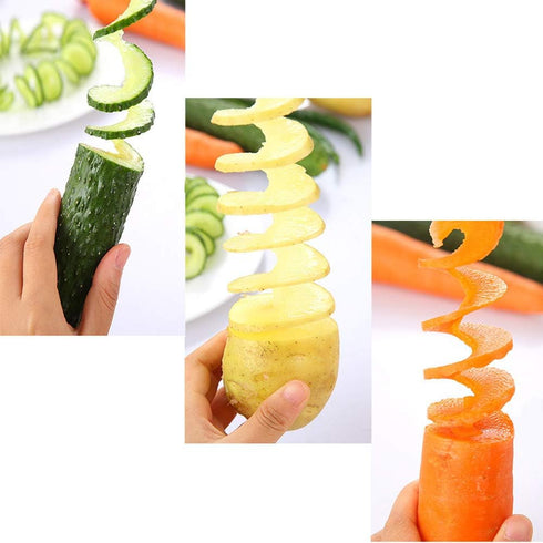 2 Set Tornado Spiral Potato Cutter Manual Slicer, Fry Vegetable Spiralizer Chips Maker with 4 stainless steel Sticks...