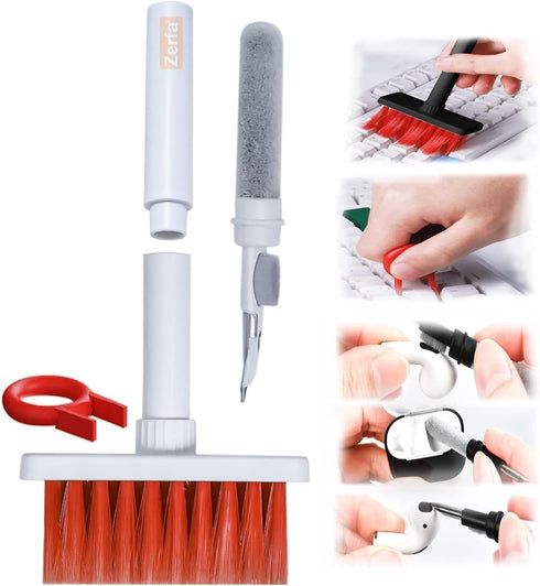 5 in 1 Soft Brush Multi-Function Cleaning Tools Kit for Keyboard & Earphone Cleaner Soft High-Density Brush Set with Keycap Puller Corner Gap Dust...