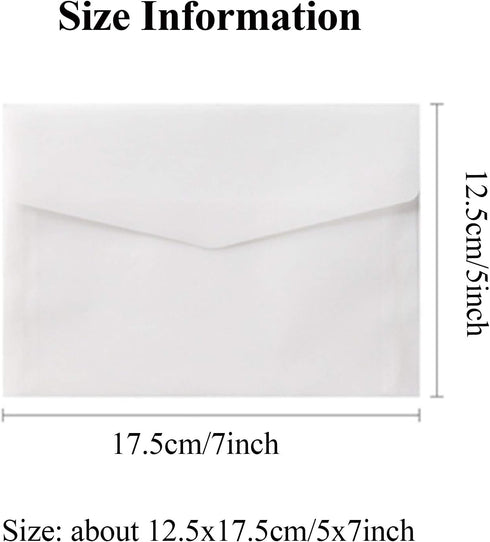 Envelopes for Invitation, 50 Pack 4.9x6.89 Inch White Translucent Paper Wedding Envelopes, Invitation Card Window Envelopes, Greeting Card Envelop...