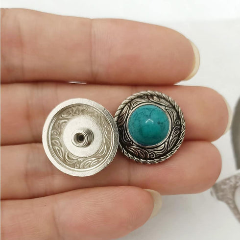 20pcs Retro Imitation Turquoise Big Eye Carving Decorative Conchos Screw Back Buttons DIY Leather Goods Craft Accessories?Mix?...
