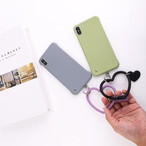 Heart Loop Phone Lanyard, Smart Phone Hand Wrist Lanyard Strap with Key Chain Holder Compatible with Most Smartphones for Cell Phone Case Keys ID ...