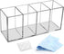 Acrylic Pen Holder 4 Compartments, Clear Acrylic Pencil Holders for Desk, Makeup Brush Holder Cup Organizer, Pen Holder Stationery Storage Desktop...