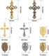 SUNNYCLUE Tibetan Style Rosary Cross Charms and Center Miraculous Medal Easter Vintage Cross Crucifix Pendants Oval Chandelier Links Bronze Connec...