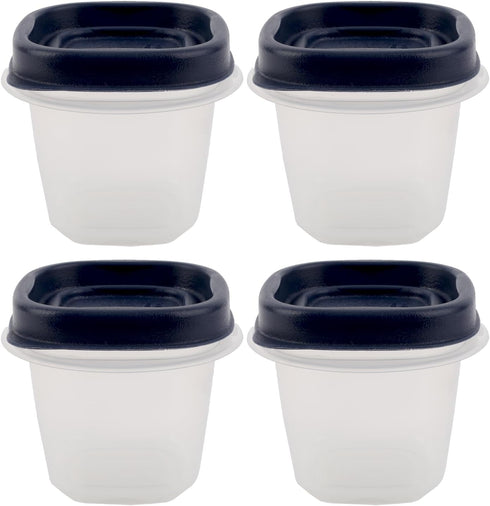 Rubber Maid Bundle Food Storage Containers Half Cup Food Storage Containers 9 Peice Set, Blue Easy Find Lids, 4 Containers, 4 Lids Chalk Pen And C...