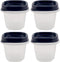 Rubber Maid Bundle Food Storage Containers Half Cup Food Storage Containers 9 Peice Set, Blue Easy Find Lids, 4 Containers, 4 Lids Chalk Pen And C...