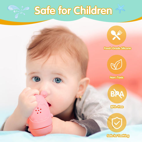 Mold Free Bath Toys for Babies 6-12 Months, 4 Pack Silicone Squirting Bath Toy for Baby, Water Pool Toys for Toddlers 1-3, Non Toxic Infant Bathtu...