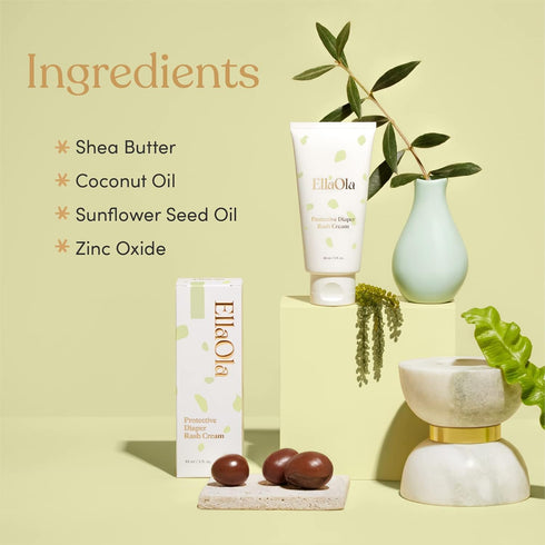 Organic Protective Baby Diaper Rash Cream for Sensitive Skin - 14% Zinc Oxide Rash Ointment Cream Soothes Irritation, Protects from Chafing and In...