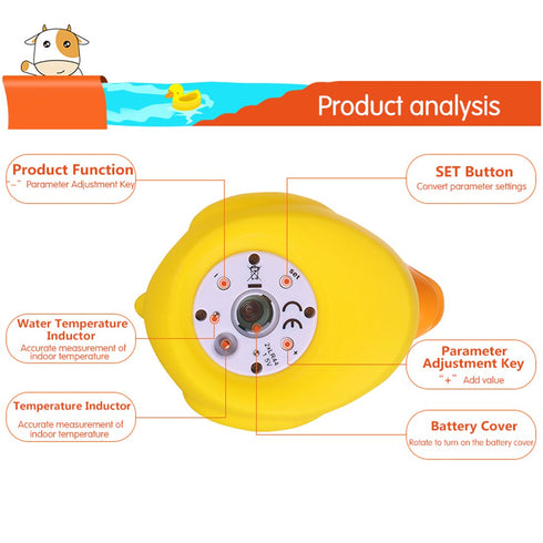 b&h Baby Thermometer, The Infant Baby Bath Floating Toy Safety Temperature Thermometer (Winking Duck)...