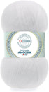 Angora Love (2- Skeins Pack) 20% Wool%80 Acrylic Thread Crochet Lace Weight #1 Fingering and Socks Yarn (2 x 3.52 oz) / (2 x 601 Yds) (10855 - Whi...