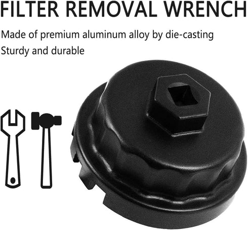 Heavy Duty Oil Filter Wrench for Toyota,Tacoma,Camry,Tundra,Lexus,Sienna,RAV4,Highlander,Fj Crusier,Avalon - 64mm Oil Filter Removal Tool...