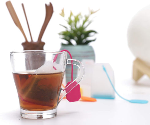 6 Pack Silicone Tea Infuser, Reusable Tea Bags Tea Strainer Filter Tea Steeper Tea Diffuser Tea Holder for Loose Leaf Tea with Spoon...