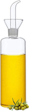 HAIZEEN 17oz/500ml Clear Glass Olive Oil Dispenser Bottle - Oil and Vinegar Cruet with Non Drip Pourers and NO Funnel Needed - Olive Oil Carafe De...