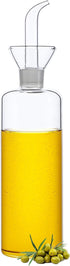 HAIZEEN 17oz/500ml Clear Glass Olive Oil Dispenser Bottle - Oil and Vinegar Cruet with Non Drip Pourers and NO Funnel Needed - Olive Oil Carafe De...