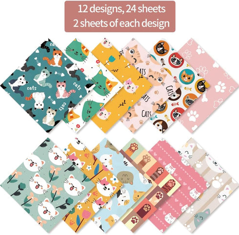 6x6” 160gsm cardstock Single Sided Scrapbooking 24 Paper Pad vintage decoupage scrapbook kit patterned paper junk journal supplies journaling supp...