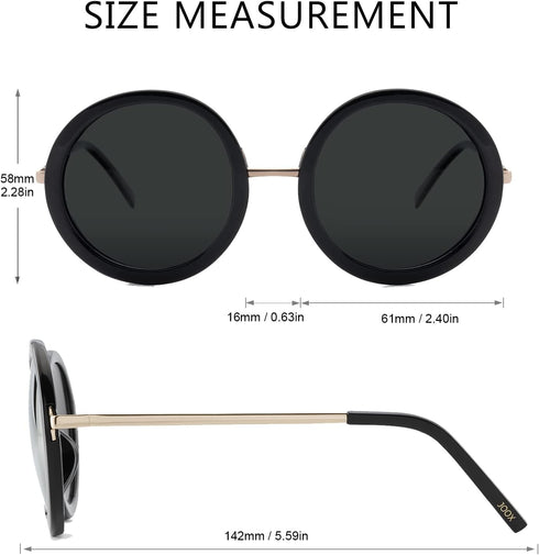 JOOX Round Sunglasses for Women, Classic Vintage Retro Sun Glasses, 100% UV Protection...