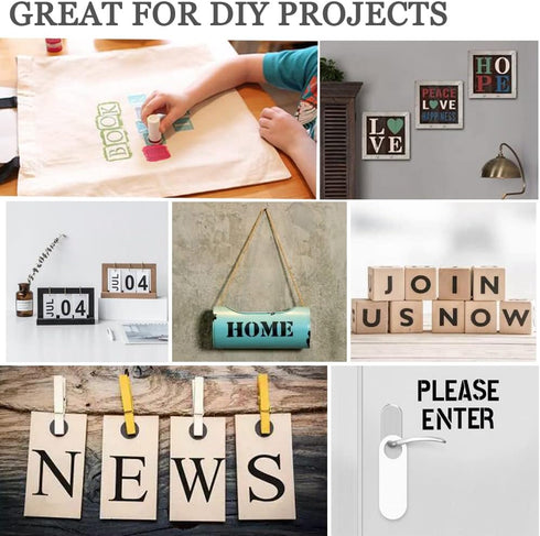 3 Inch Letter Stencils Symbol Numbers Craft Stencils, 42 Pcs Alphabet Stencils Letter Stencil Interlocking Stencil Kit Reusable Plastic Stencils L...