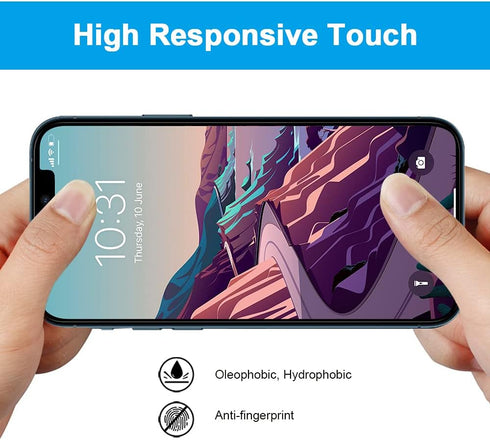 GLASS-M Privacy Screen Protector for iPhone 12 Pro Max, Anti-Spy 9H Tempered Glass with Installation Frame, Anti-Peep Screen Cover - 2 Pack...