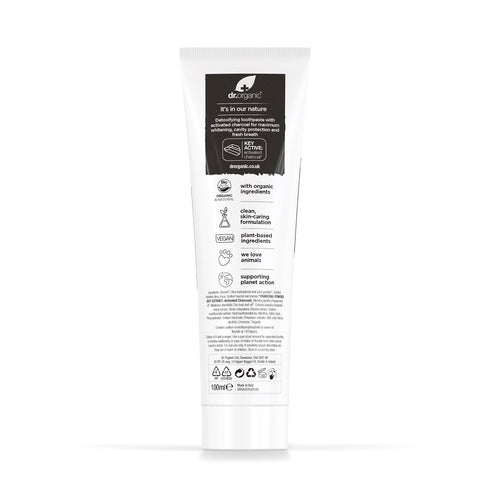 Dr Organic Extra Whitening Charcoal Toothpaste 100ml...