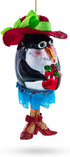 Stylish Penguin Blown Glass Christmas Ornament...