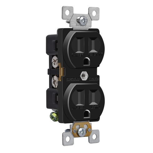 ENERLITES Duplex Receptacle Outlet, Tamper-Resistant Electrical Wall, Commercial Grade, 15A 125V, Self-Grounding, 2-Pole, 3-Wire, 5-15R, UL Listed...