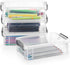 BTSKY 4 Pack Extra Large Capacity Plastic Pencil Box Stackable Translucent Clear Office Supplies Storage Organizer for Gel Pens Erasers Tape Pens ...