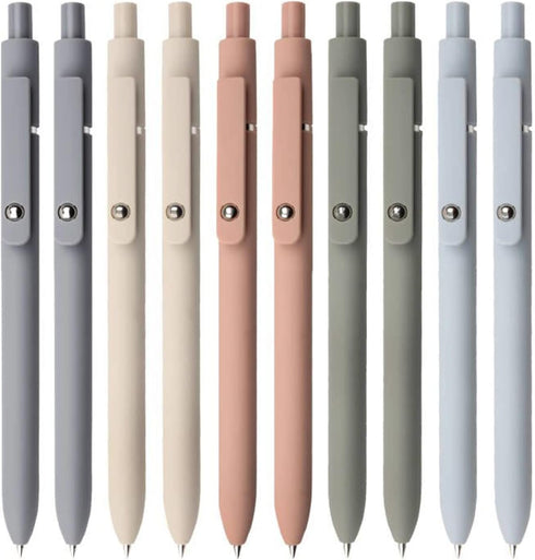 Gel Pens, 10Pcs 0.5mm Black Ink Pens Fine Point Smooth Writing Pens, High-End Series Retractable Pens for Journaling Note Taking, Cute Office Scho...