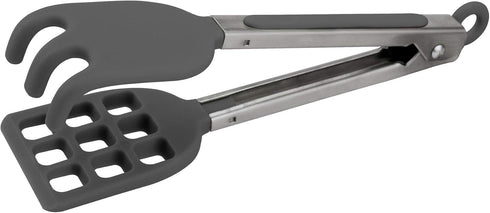 Tovolo Mini Waffles Tongs with Silicone Tips (Charcoal) - Small Tongs for Fruit, Coffee Bar, Charcuterie, Salad, Tea Party, Cooking, Taco Bar, App...