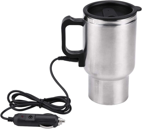 for mini electric kettle Gorgeri 12V Car Kettle, 450ml Electric In-car Stainless Steel Car Kettle Cup Travel Heating Cup Coffee Tea Car Cup Mug...