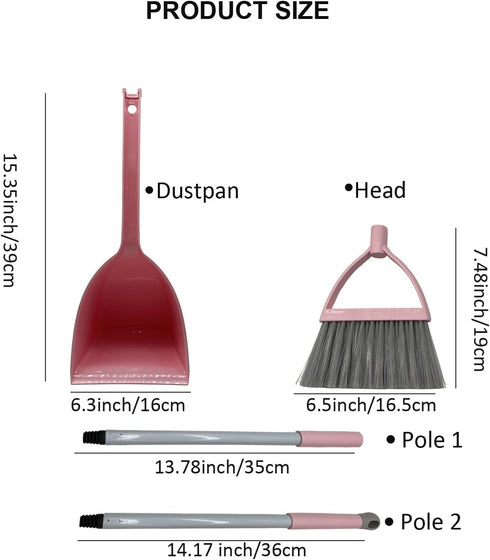 Kids Broom and Dustpan Set-Mini Dustpan and Broom for Children Housekeeping Pretend Play Cleaning Tools Set (Blue)...